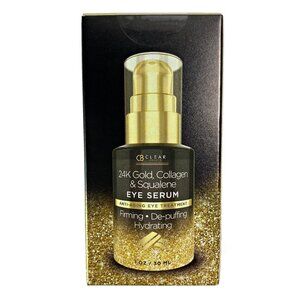 CB Clear Beauty 24K EYE SERUM Gold Collagen Squalene FIRMING DEPUFFING HYDRATING